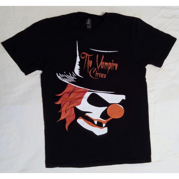 The Vampire Circus Horror Graphic T-Shirt Gothic Dark Streetwear Clown Tee SZ S - Picture 1 of 6